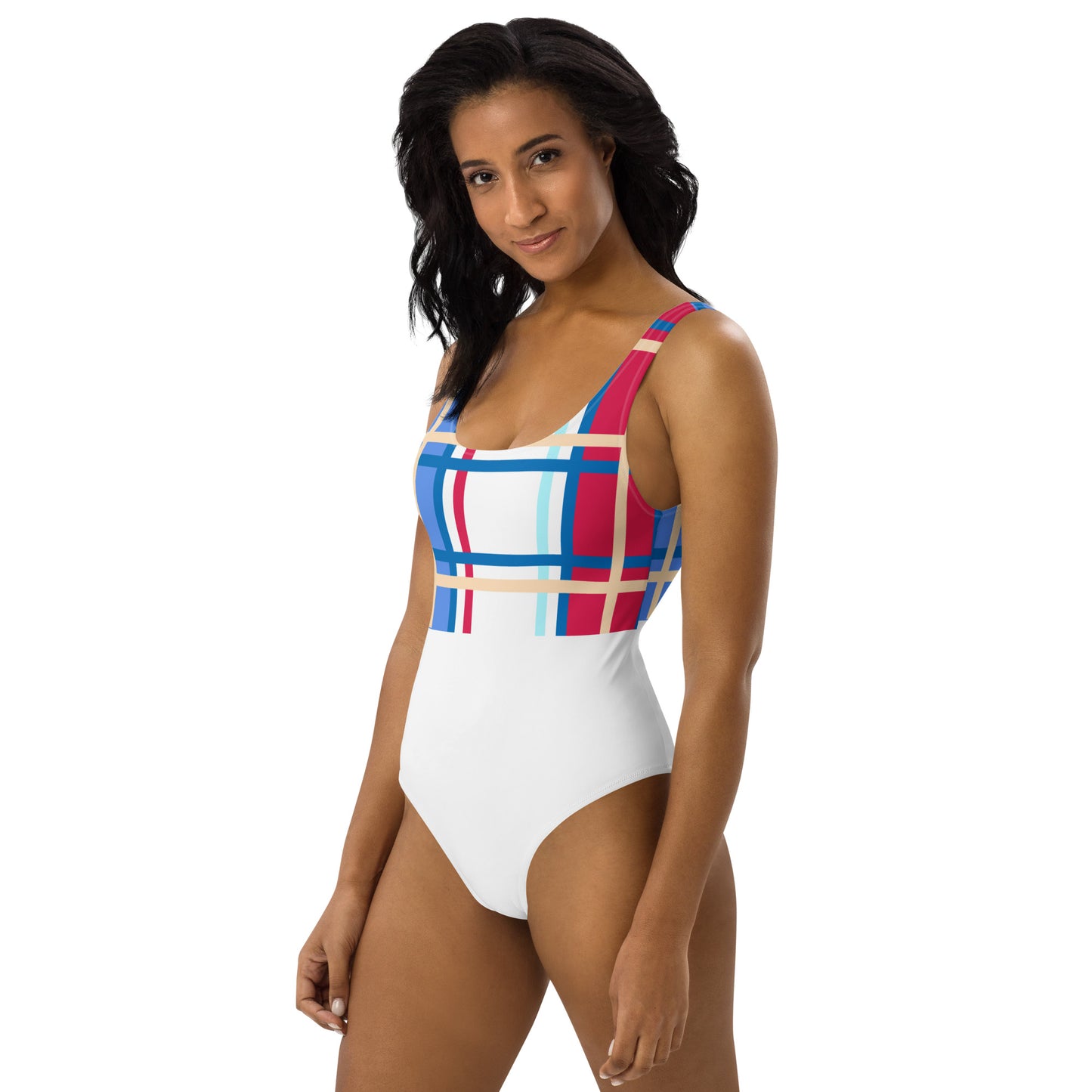 Modern Tartan One-Piece Swimsuit