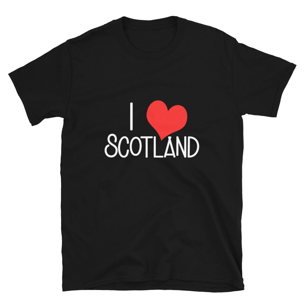 'I Love Scotland' Short-Sleeve Unisex T-Shirt - Dark Colours