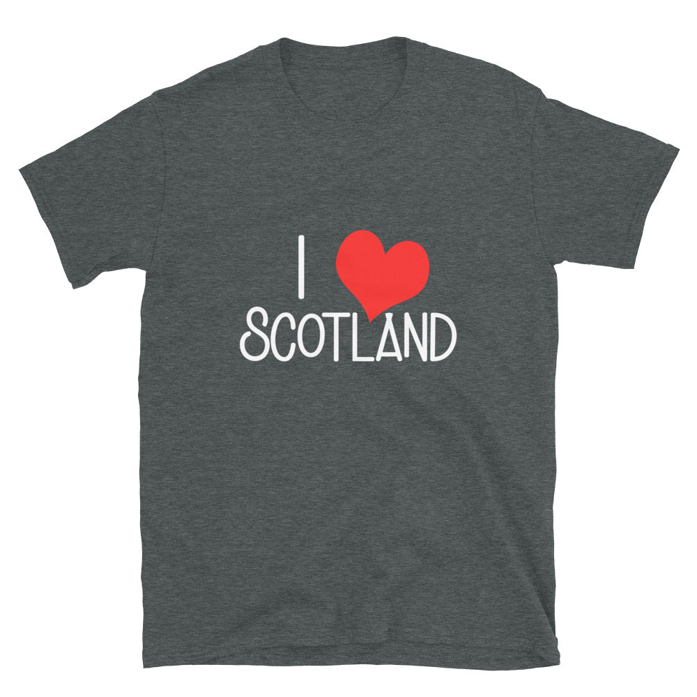'I Love Scotland' Short-Sleeve Unisex T-Shirt - Dark Colours