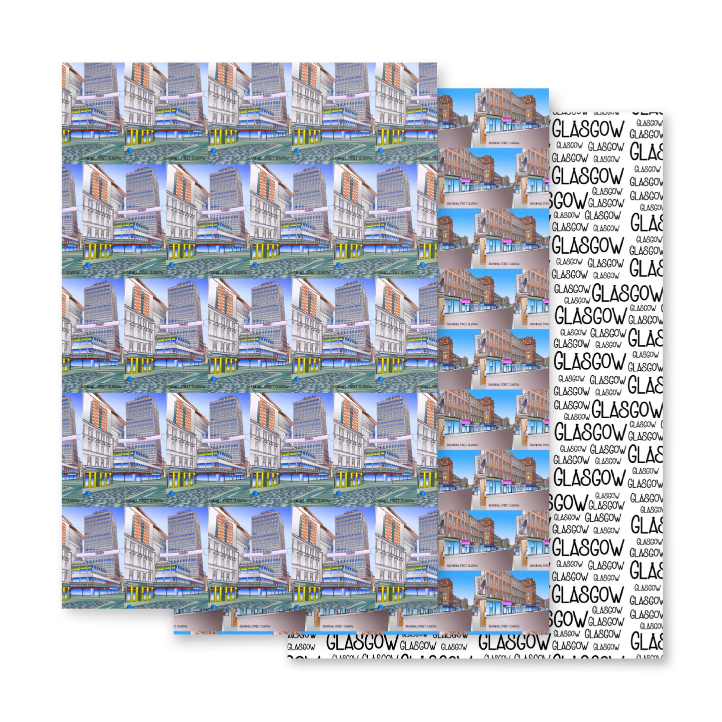 Sauchiehall Street Glasgow Wrapping paper sheets x 3
