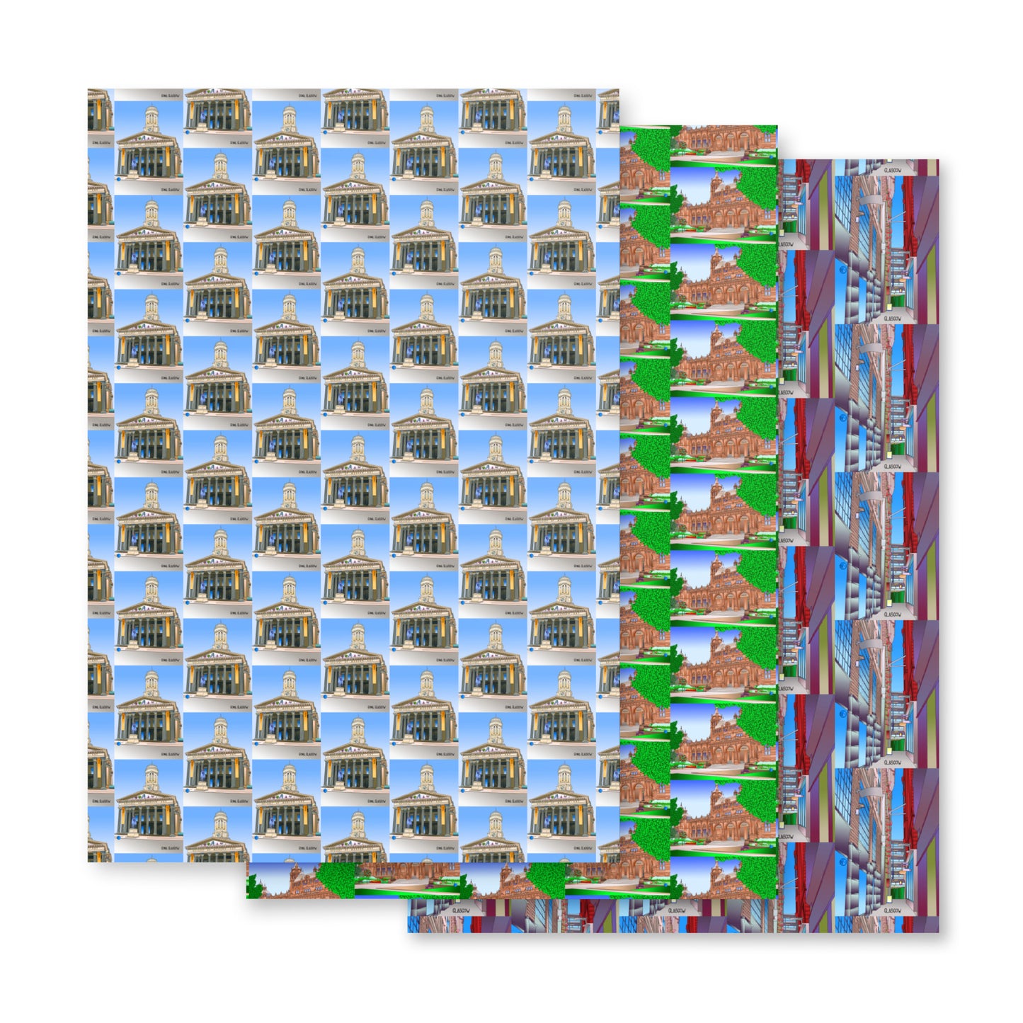 Glasgow Art Gallery Wrapping Paper x 3 Sheets - GOMA / Kelvingrove / The Light House