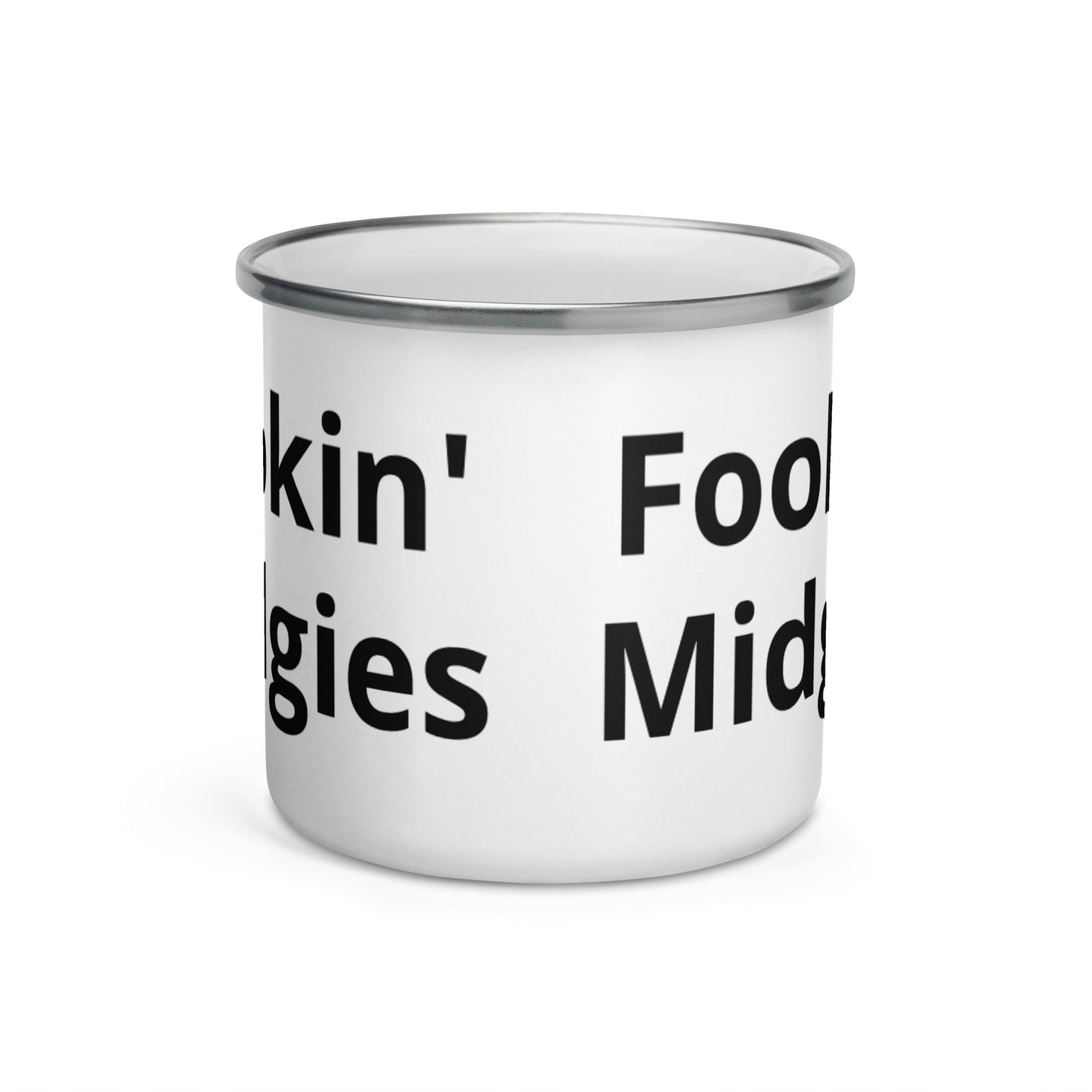 'Fookin Midgies' Scots Slang Enamel Mug