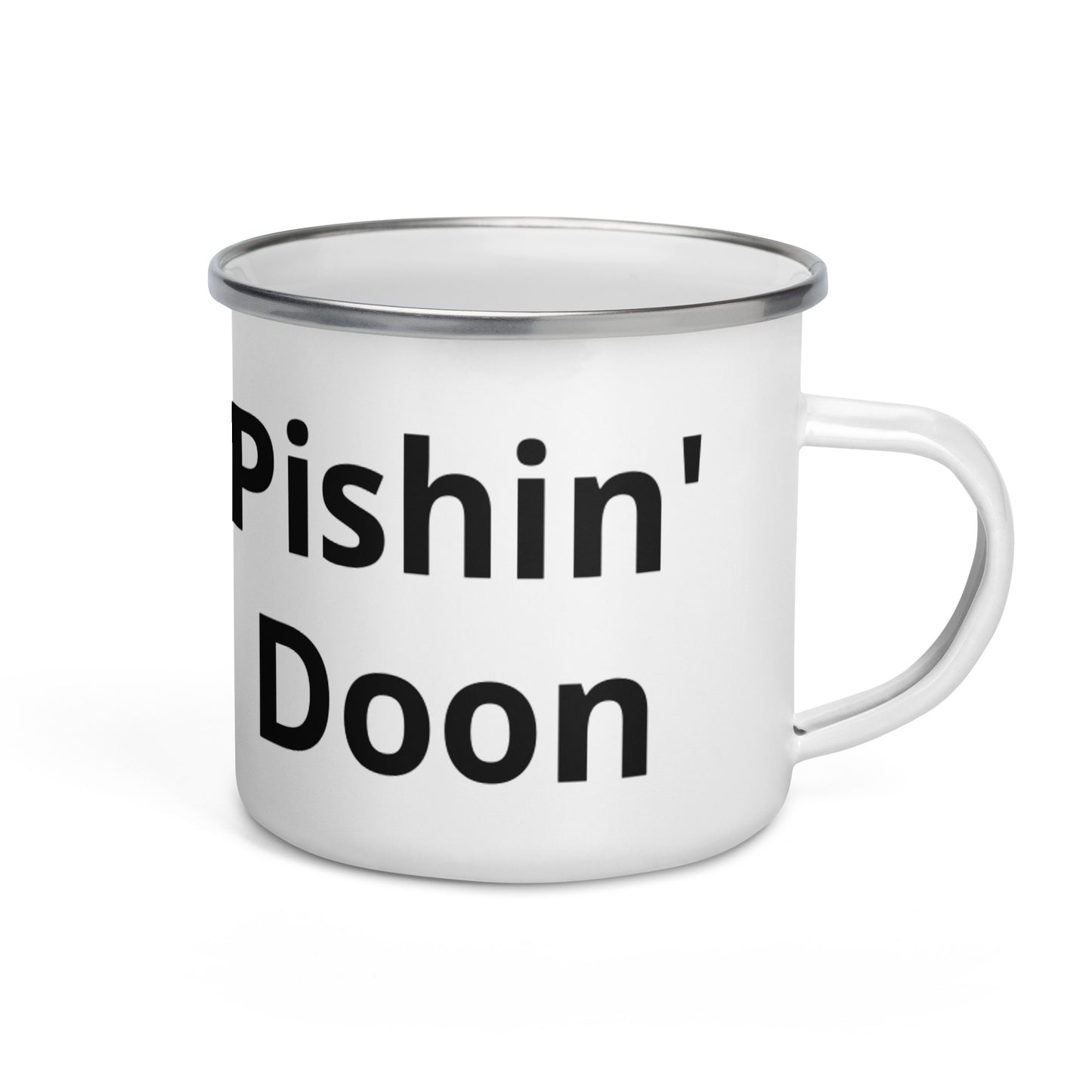 'Pishin' Doon'  Scotsl Slang Enamel Mug
