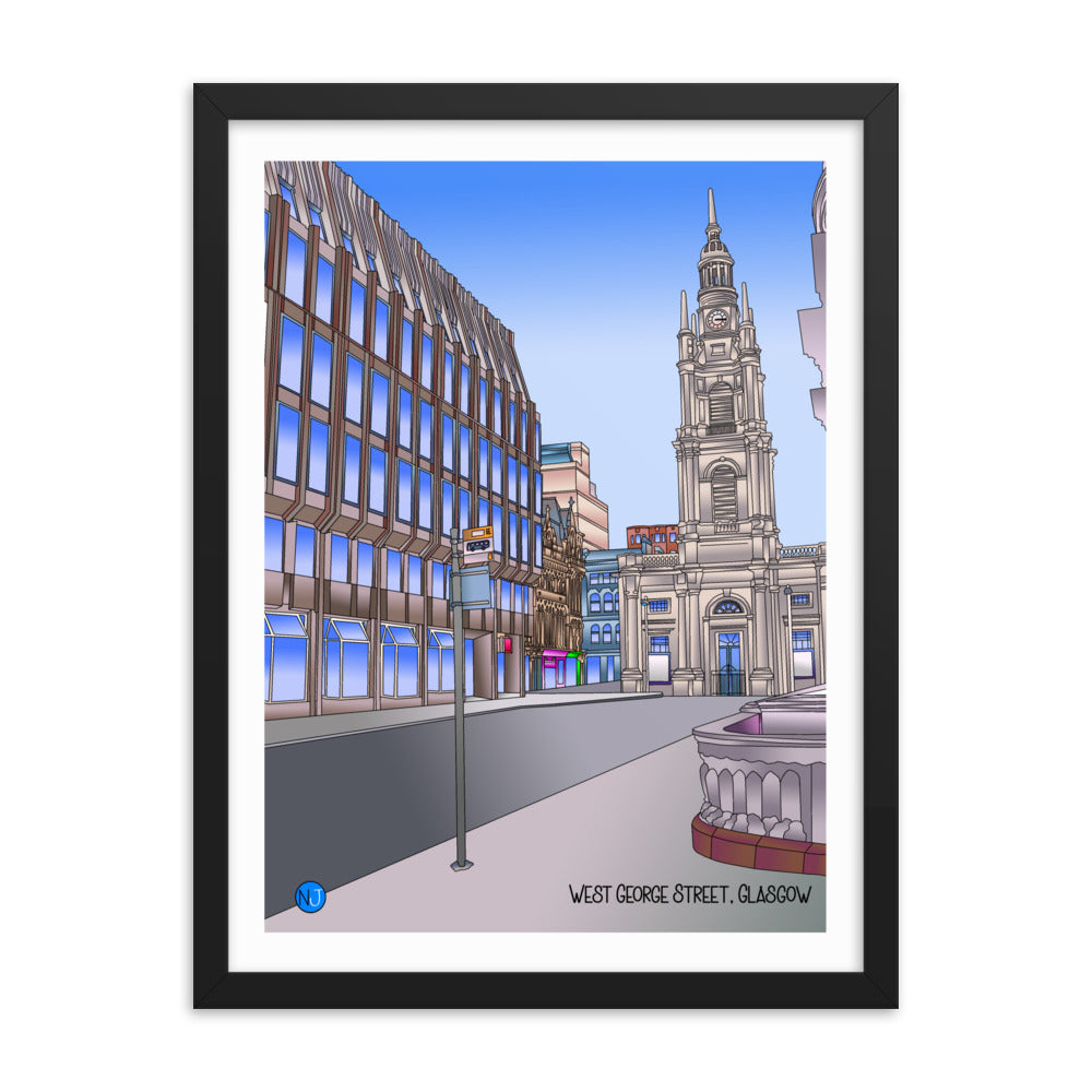 West George Street, Glasgow Framed poster