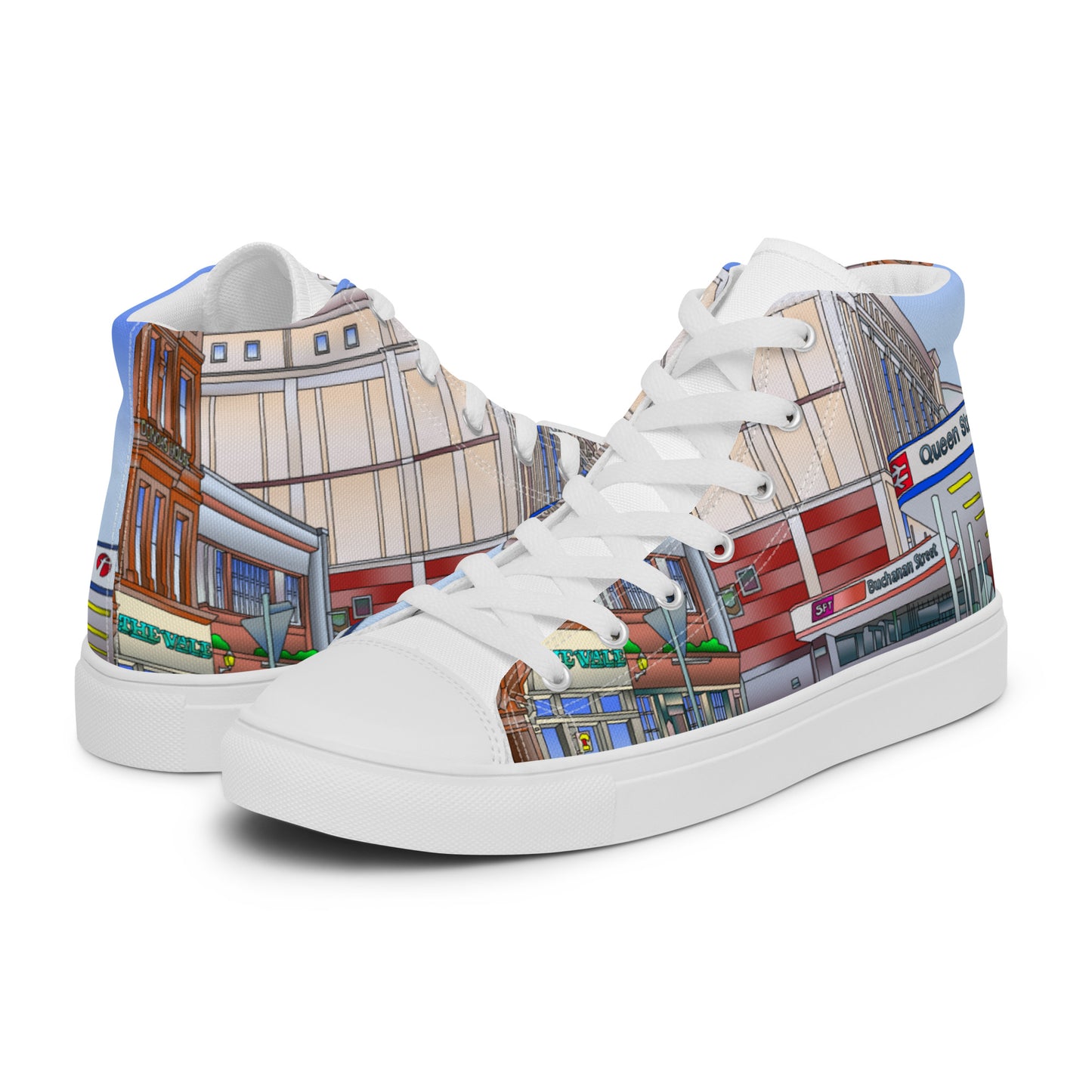 Queen Street Station Glasgow Men’s high top canvas shoes