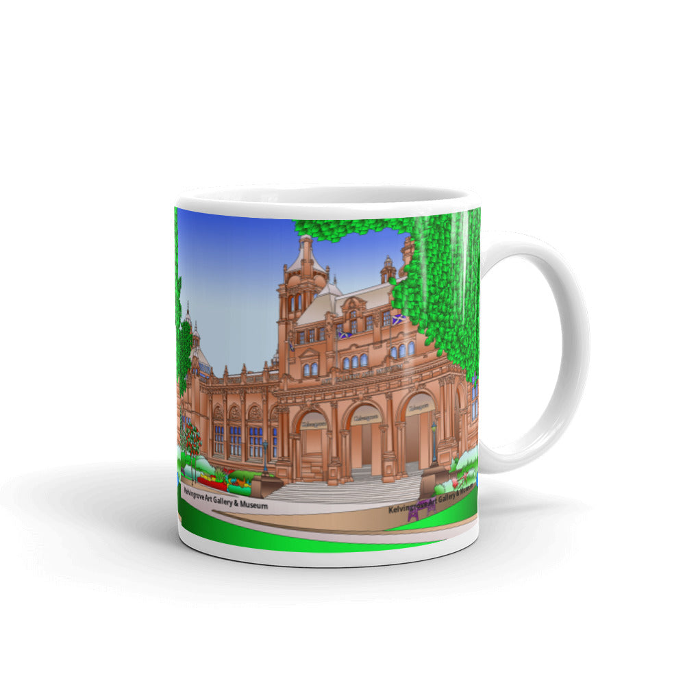 Kelvingrove Art Gallery & Museum Glasgow White glossy mug