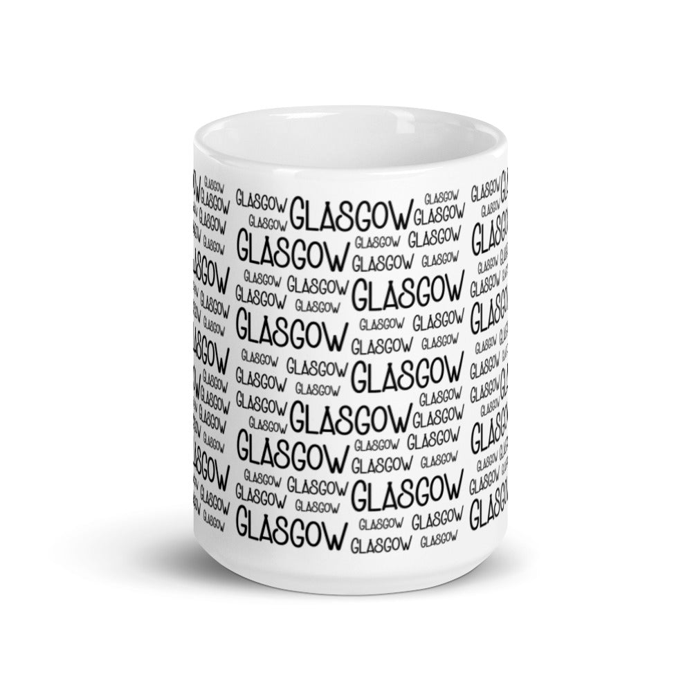 Glasgow White glossy mug