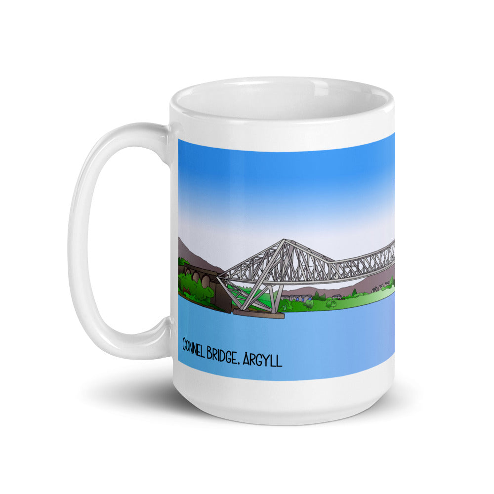 Connel Bridge Oban Argyll White glossy mug