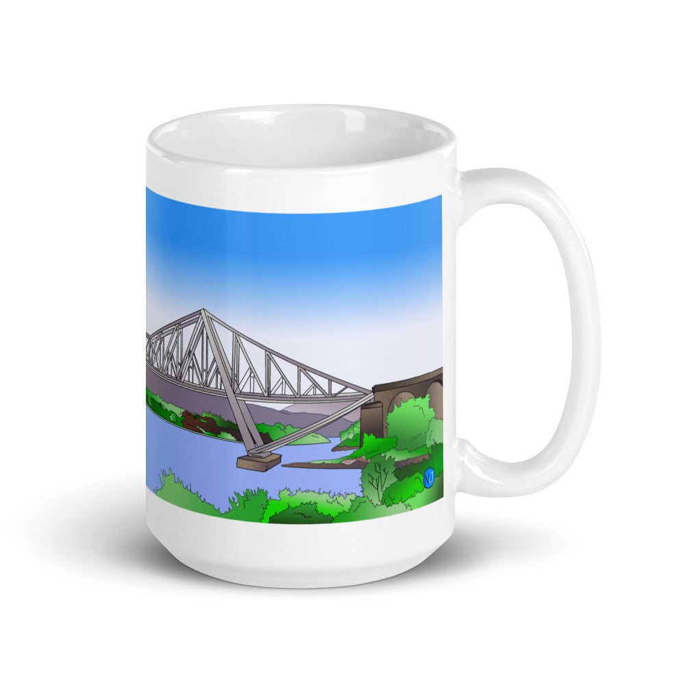 Connel Bridge Oban Argyll White glossy mug